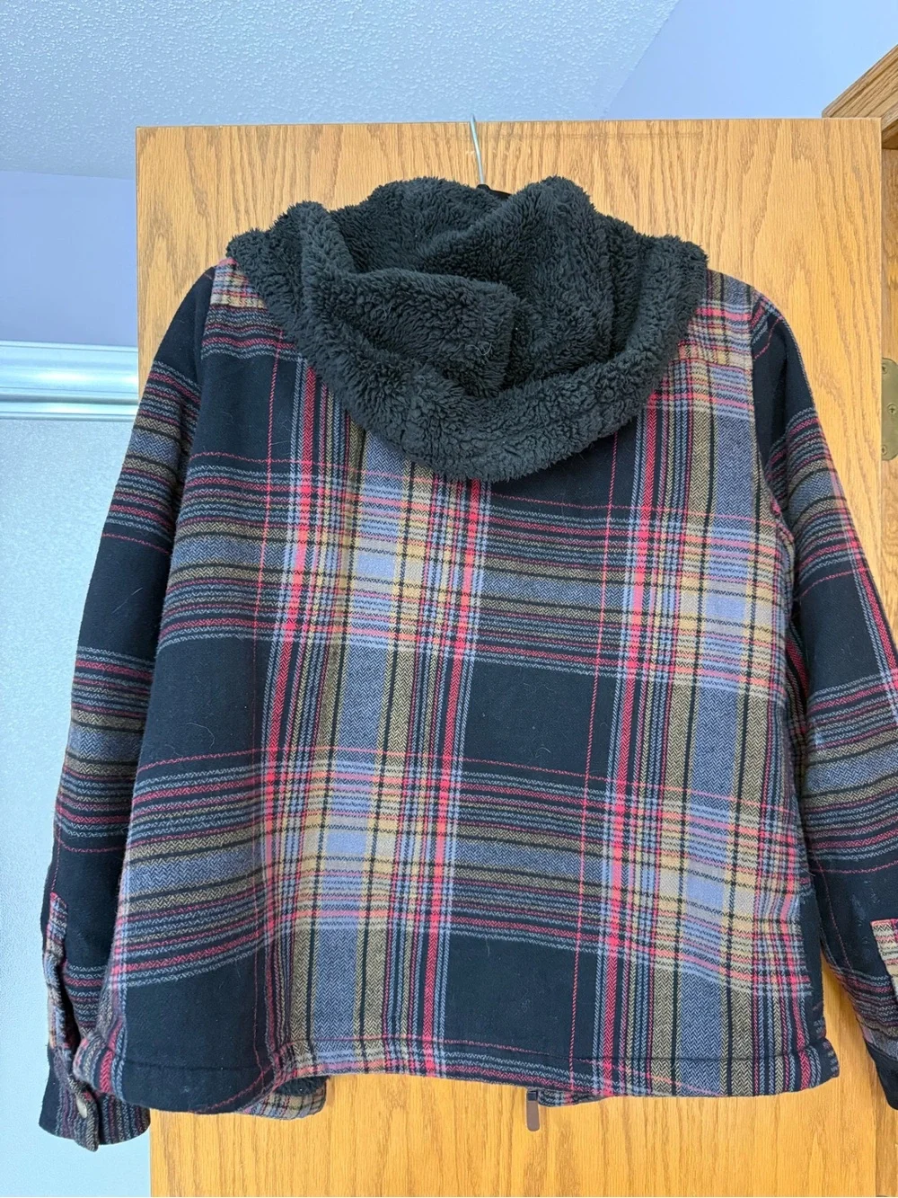 Legendary Whitetails Kids Hooded Plaid Jacket - Black, Red & Tan